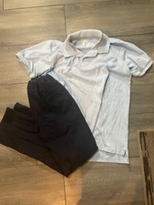 Lot 2 Chaps school uniform pant navy adjustable waistband sz 14,shirt blue sz 18