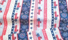 Michael Miller  - Patriotic My Home Sweet Home Quilting Fabric - Truck, Stars