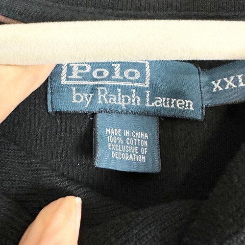 Polo Ralph Lauren Shawl Collar Pullover Sweater Size XXL Cotton Preppy Black - Picture 4 of 4