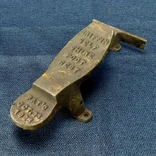 Antique 1920s Griffin Self Shine Foot Rest - Cast Iron Shoe Shine Box Accessory