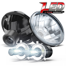 Pair 7 Inch Round Led Headlights Hilo Sealed Beam For Chevy Bel Air 1955-1957