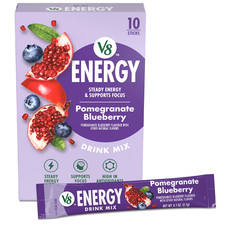 V8 Energy Pomegranate Blueberry Energy Drink Powder 10 oz Packet 10 Count .