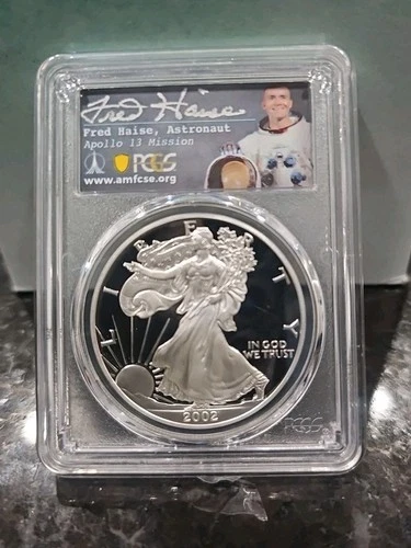Fred Haise 2002 W $1 American Silver Eagle PR70 PCGS (((Low Pop)))