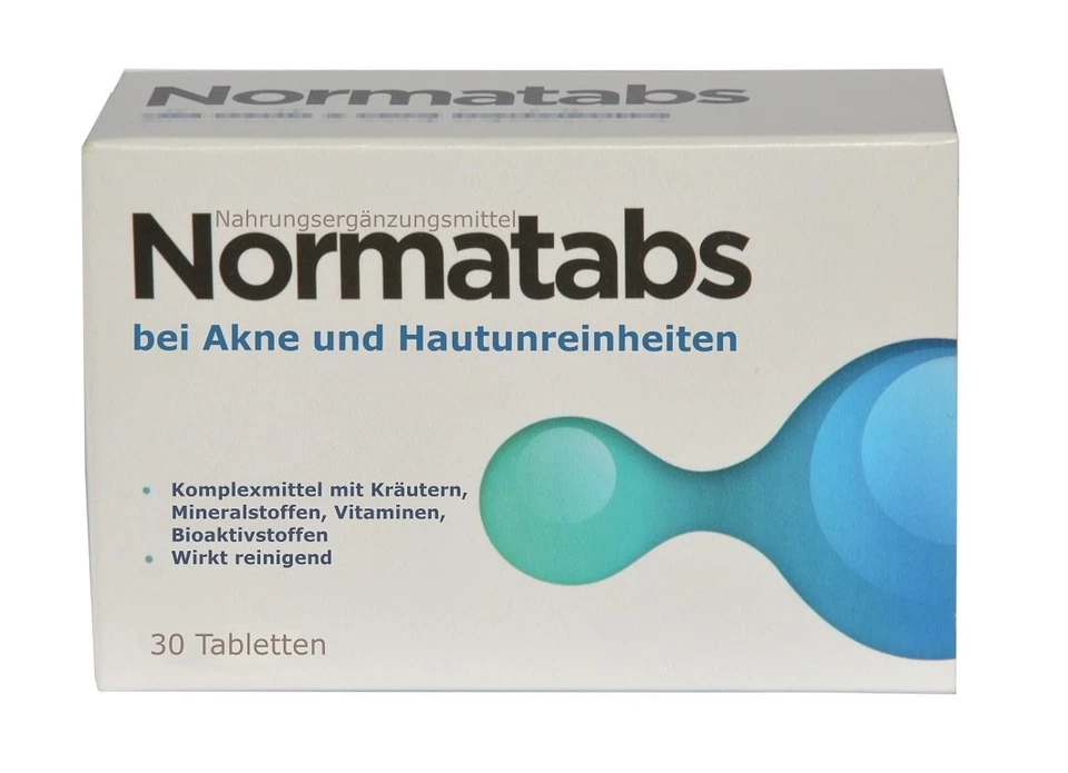 Normatabs bei Akne, Hautunreinheiten Komplexmittel, Kräuter Mineralstoffe, 30 Ta - Bild 1 von 1