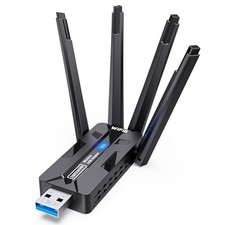 USB WiFi Adapter 1800Mbps 5G/2.4G Dual Band 4x8dBi Antennas PC Laptop