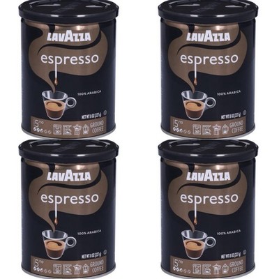 Lavazza Espresso Italiano Ground Coffee Blend, Medium Roast 8 Oz Cans, Pack of 4