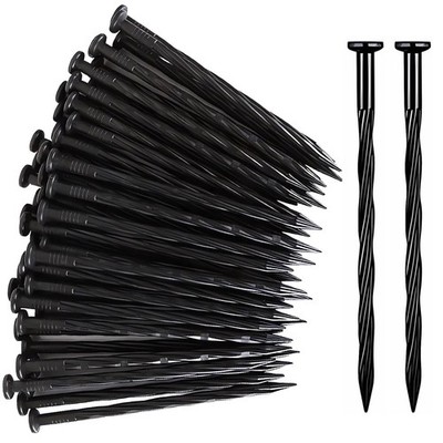 Usedgdig 50 PCS Spiral Landscape Anchoring Spikes 8 Inch Plastic 50 pack