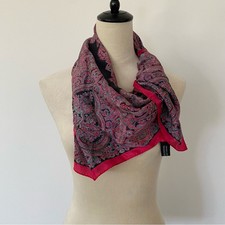 Vintage The Specialty House 100 Silk Paisley Scarf Made in Japan Black Multi