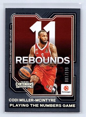 Codi Miller-McIntyre 2025-26 Contenders EuroLeague #20 Numbers Game #/199