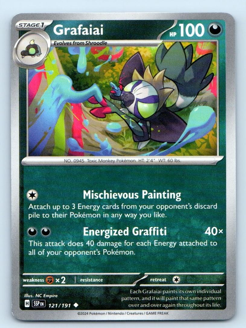 Grafaiai 121/191 Uncommon Surging Sparks Pokemon Near Mint