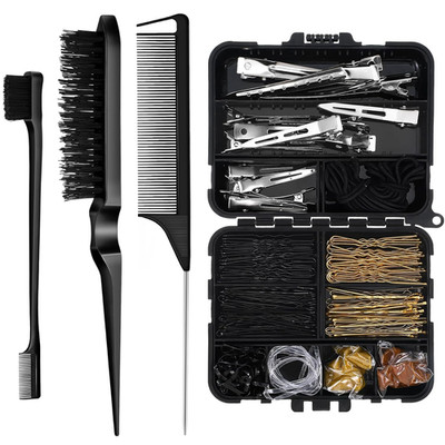 164 Pcs Hair Accessories Kit with 160 Bobby Pins Net Bands Ties 3 Complete Slick