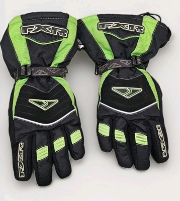 FXR Snowmobile Gloves Hipora Thinsulate 3M Men L 38% Leather Black Green