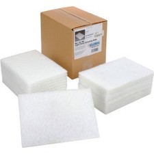 Industrial Light Duty Scouring Pads White 6"" x 9"" - Case of 20 Pads