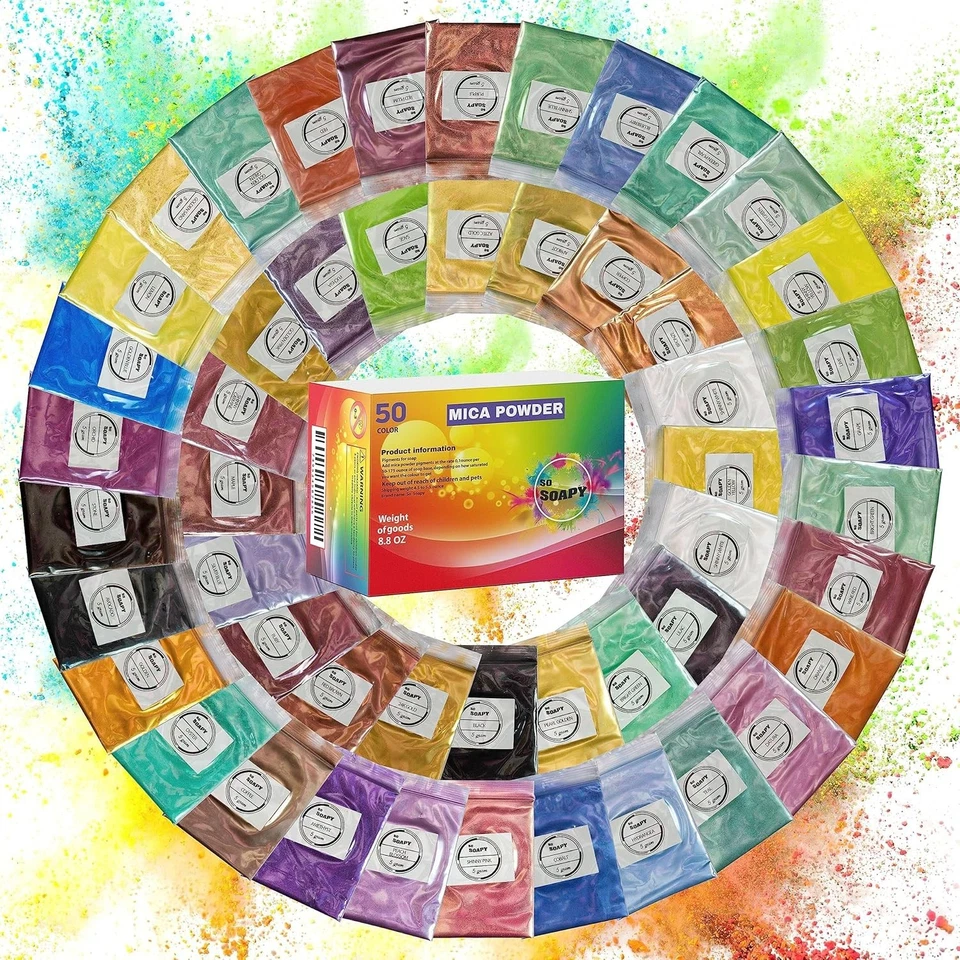 Mica Powder 50 Colors 5g Bags for Resin Soap Candle Slime Lip Gloss Bath Bombs - Image 3 of 4