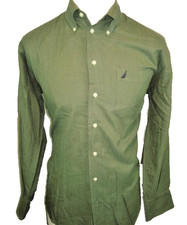 Mens Nautica Olive Green Cotton Oxford LS Casual Shirt sz15x32/33