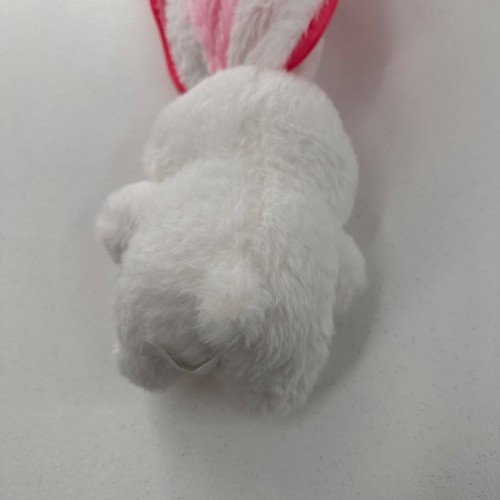 Reversible Plush Bunny Toy Strawberry Zipper Pouch 8" White & Pink Sleeping Bag - Picture 10 of 11