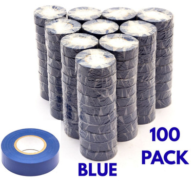 100 x 19 mm x 20 m BLAU PVC Elektroisolierband schwer entflammbar GROSSHANDEL