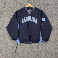 Vintage 90s Crable Sportswear UNC Tar Heels Navy Blue Windbreaker Pullover Large