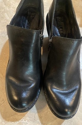 Born Black Leather Slip-on Mules With Side Zip
