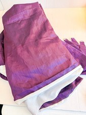 Set Of Large Deep Purple Curtains 150cm Wide X 220cm Drop & Tie backs The Range
