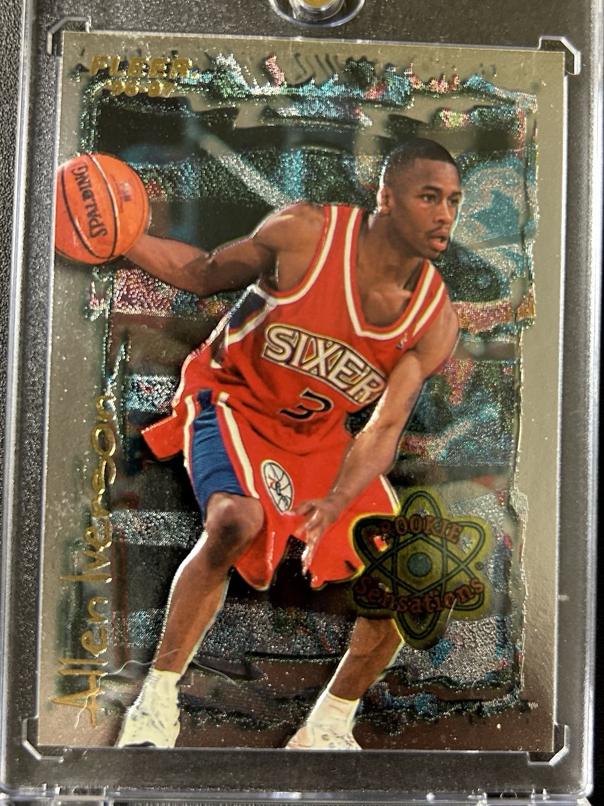 Fleer 1996-97 Rookie Sensations Allen Iverson #7 of 15 76ers NBA Insert