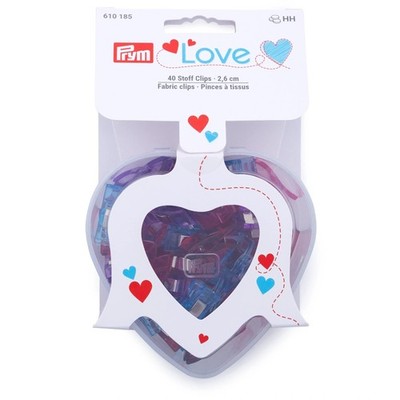 Prym Small Fabric Clips with Box, Multicolor, 40 pc
