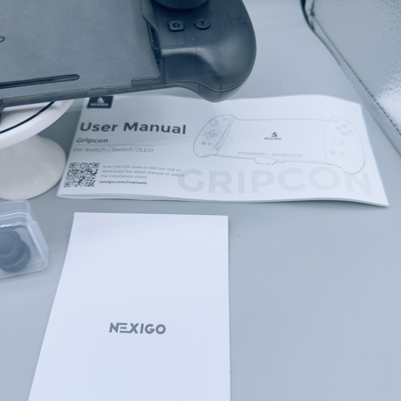 NexiGo Gripcon Switch OLED Controller Hall Joystick Turbo Motion Clear Gamepad