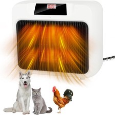 BWOGUE Large Dog House Heater with Thermostat, 300W/600W Outside Pet White