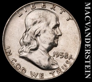 1958-D Silver Franklin Half Dollar - Scarce  High Grade  Lustrous  #L6567