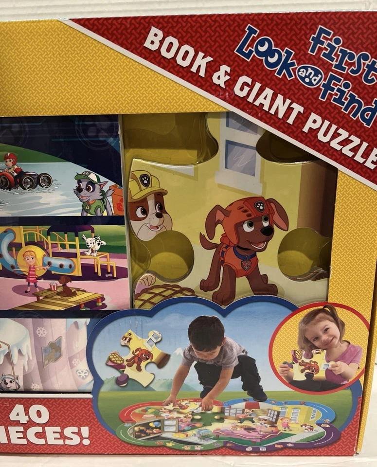 Spin Master Nickelodeon Paw Patrol First Look and Find Book & Giant Puzzle 40pcs - Image 3 of 4