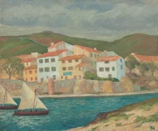 Rupert Bunny : Fishermen's Houses, Port Vendres : 1926 : Archival Art Print