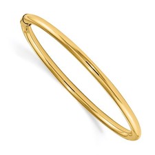 14k Yellow Gold 2.5mm Slip-on Baby Bangle Bracelet 5"