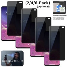 2/4/6-Pack Privacy For Samsung Galaxy S10 Plus Screen Protector Tempered Glass