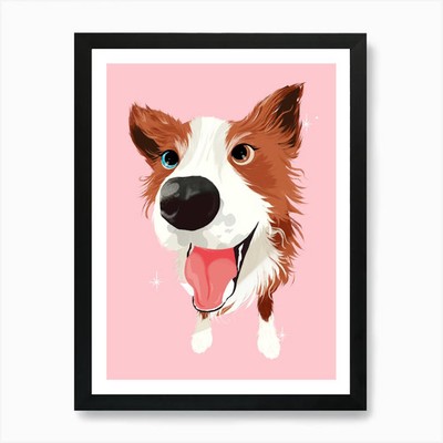 Border Collie | Schaf Hund Kunstdruck gerahmt Wandbild Poster Leinwanddruck Bild