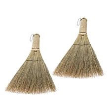 2 Pcs Broom and Dustpan Short Handled Indoor Brooms for Sweeping