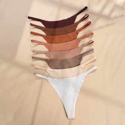 Damen Seamless G-String Tanga Höschen Weich Low-Rise Stretch Unterwäsche S-XL