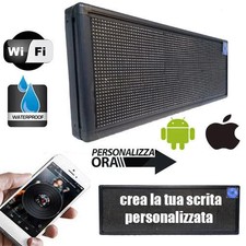 TABELLA LUMINOSA LED INSEGNA SCRITTA CON EFFETTI PERSONALIZZATI USO ESTERNO I...