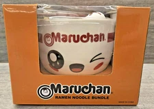 Maruchan Ramen Noodle Bowl 4-Pc Bundle Set Oishi w/Chopsticks - NEW