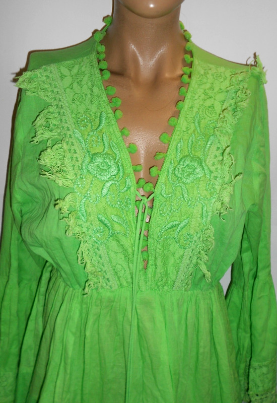 Amlica Santoria by Giacomo Cinque TieredTunic Boho Dress OS one size green