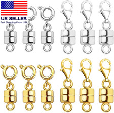 Magnetic Necklace Clasps and Closures, 18K Gold and Silver Plated Bracelet Conve