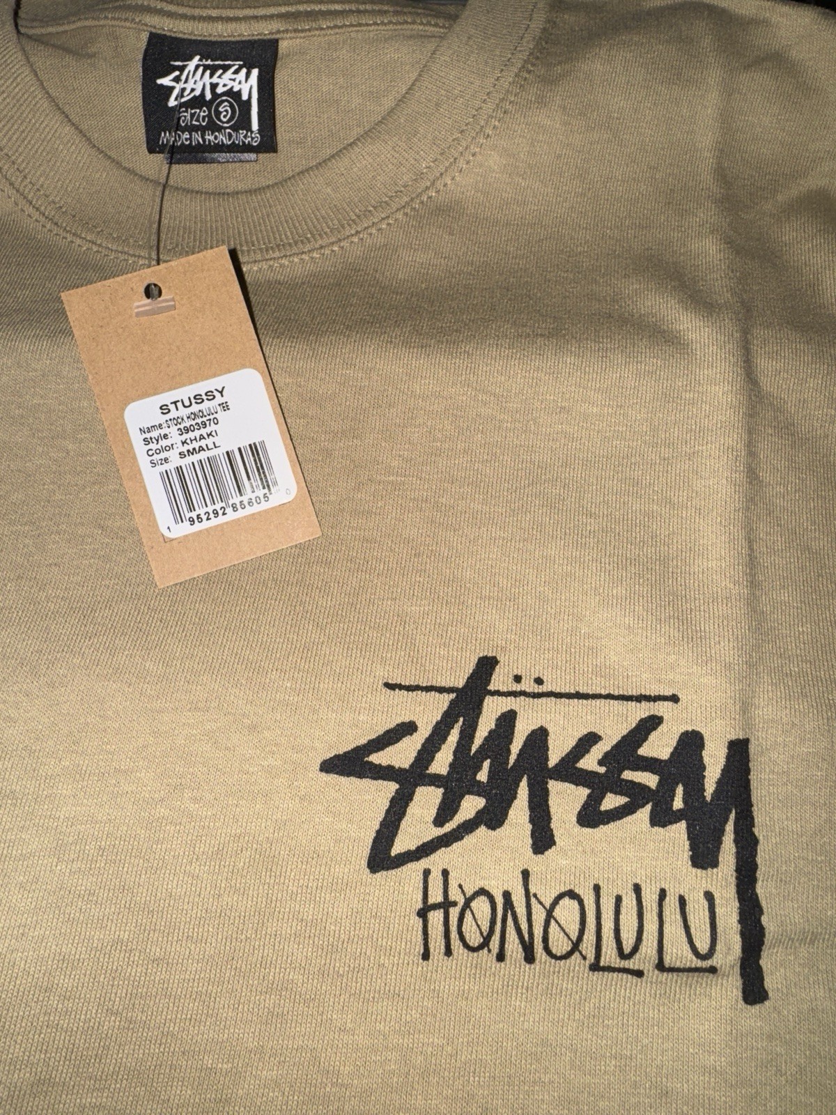 Stussy Honolulu Exclusive Chapter T-Shirt Khaki Rare Color— Size Adult Small thumbnail 2