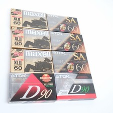 Lot Of 8 Vtg Blank Cassette Tapes Sealed Maxell XLII 60 TDK SA 60 D90 Type I II