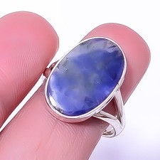 Sodalite - Minas Gerais 925 Sterling Silver Jewelry Ring s.8 R6072-30