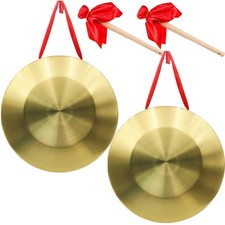 2 Pack Gong Instrument, 12.6 Inch Chinese Traditional Percussion Instrument C...