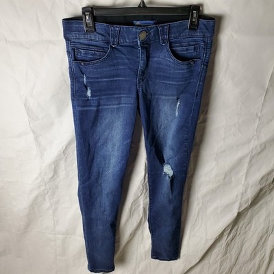 Democracy Jeans Women's 8 Blue Booty Lift Jegging Ab Solution Denim Distressed 