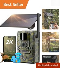 2K Solar-Powered 4G Wildlife Camera with Motion Detection Instant Alerts