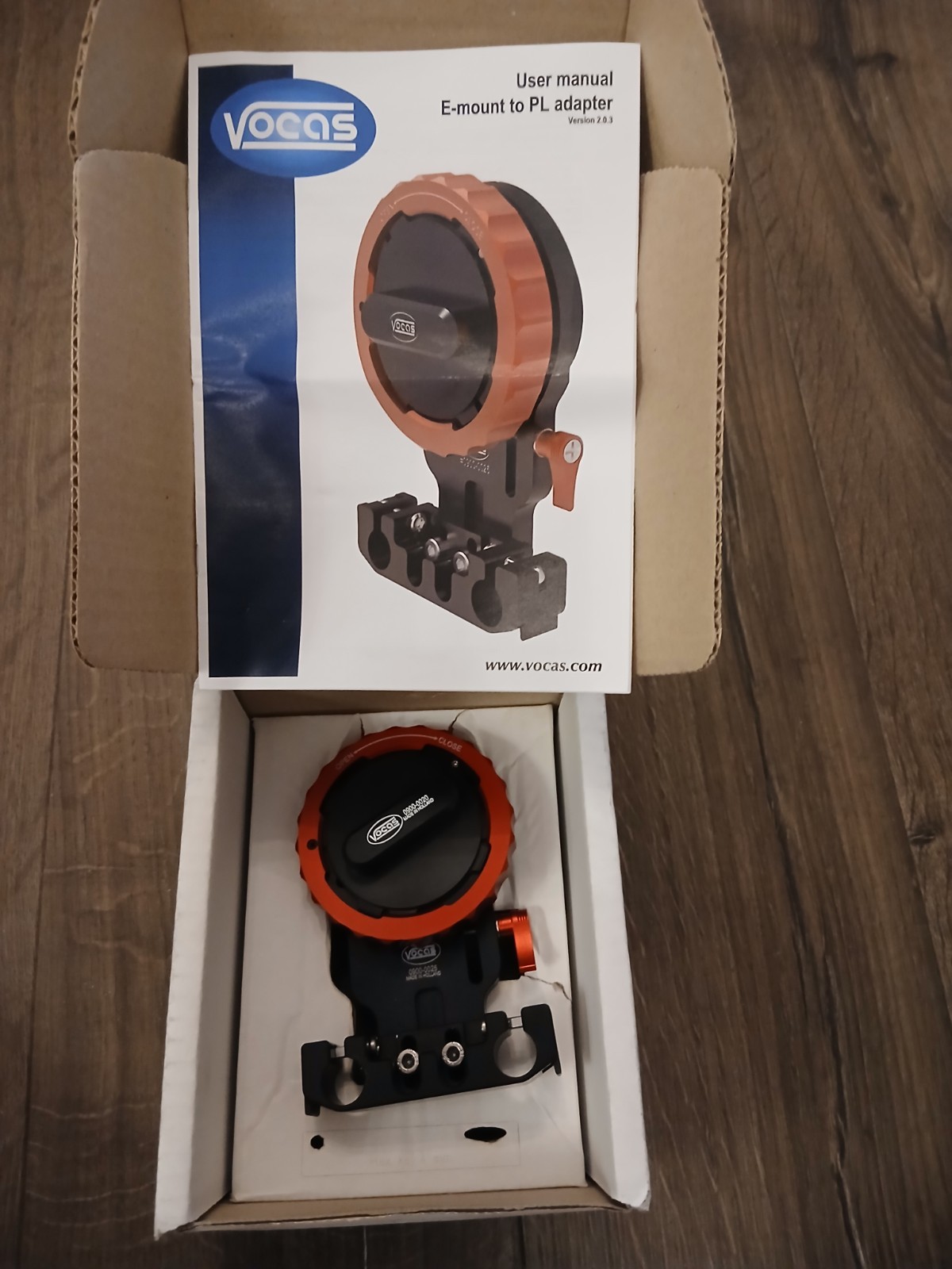 Vocas Sony E-mount to PL Adapter Including 15mm Rail Support 0900-0015