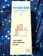 Tragbares Bidet 2 Düsen Blau 500 ml (17 oz) Weiß für Badezimmerhygiene