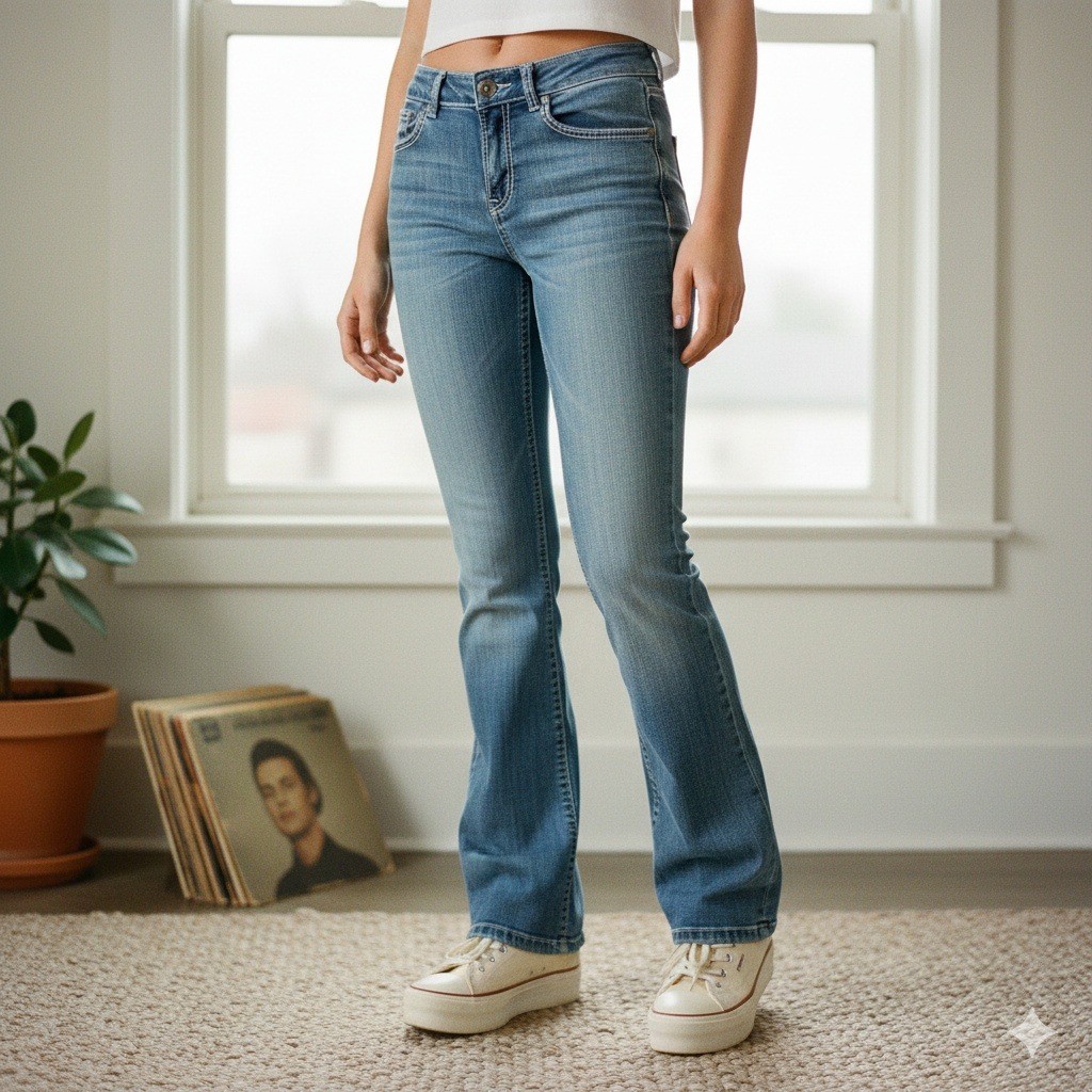 Cowgirl Tuff Co. Women's Jeans Blue Denim Stitching Bootcut Flare - Size 29