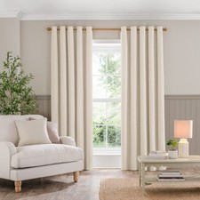 Dunelm Brushed Blackout Luna Eyelet Curtains Pair, Brand New rrp £60